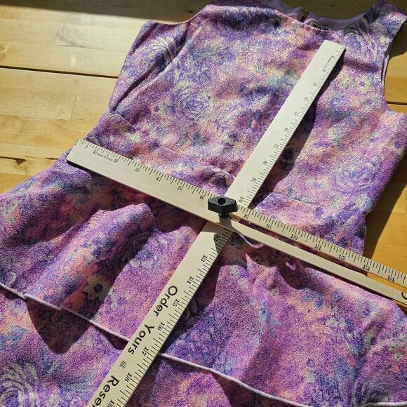 Ruume Girl's 12 Easter Spring Pink Purple Peplum Dress Gold Reflect - Picture 4 of 9